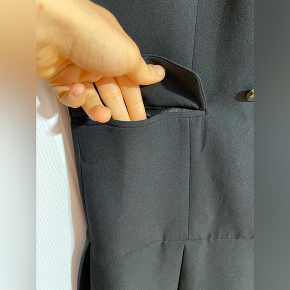 NWT Zara Mini V Neck Buttoned Pockets Sleeveless Preppy Vest Dress Size Medium - Picture 9 of 16